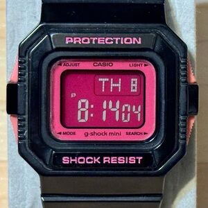 Casio G-Shock Mini GMN-550-1B Pink & Black Square Women's Digital Watch GMN 550